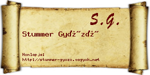 Stummer Győző névjegykártya